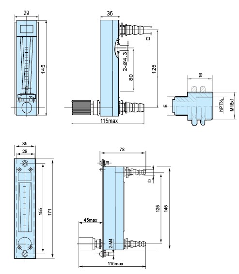 DK800S-3、DK800S-4、DK800S-6 玻璃轉(zhuǎn)子流量計